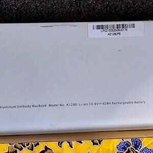 Replacement 13' New Aluminum MacBook Model No. A1280 Li-ion 10.8V 42Wh Recha